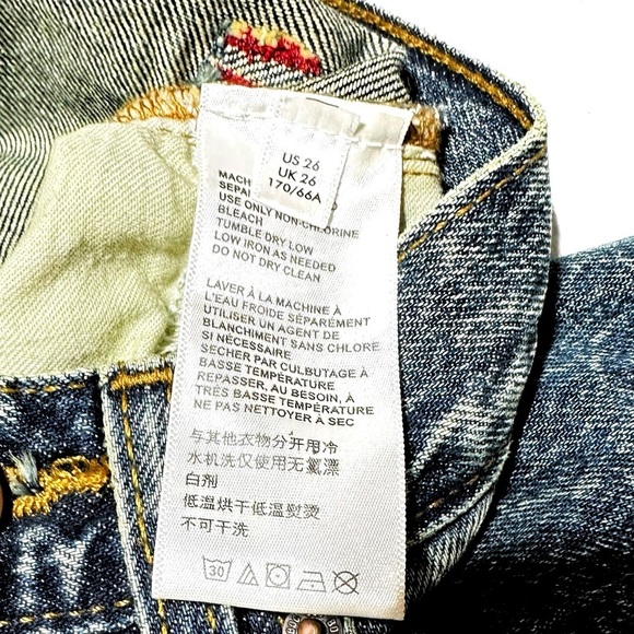 URBAN OUTFITTERS BDG High Rise Waisted Baggy Jeans Blue Acid Wash Distressed 26 - Picture 12 of 12